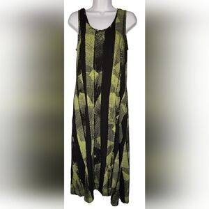 Bohemian long swing dress Green & Black